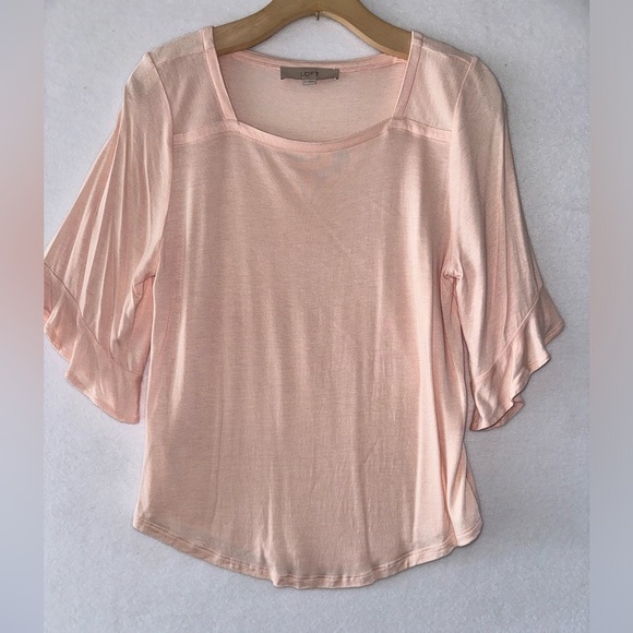 LOFT Tops - 2 for $26 Loft Elbow Sleeve Pink Pullover Square Neck Lightweight Tee Large